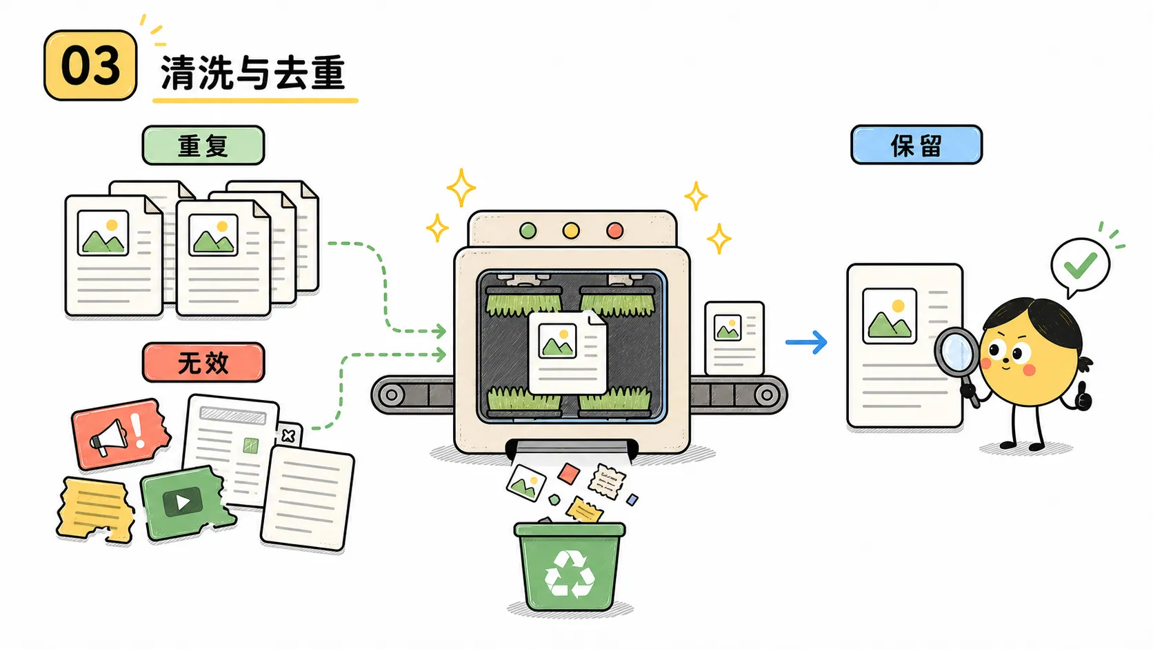 清理噪声并识别重复内容